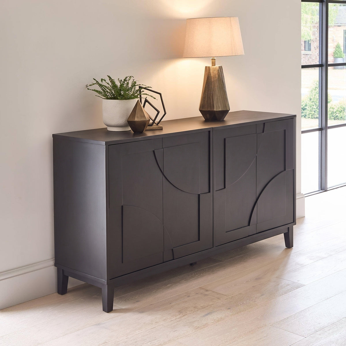 Makani 4 Door Sideboard - Noir Black - Laura James 