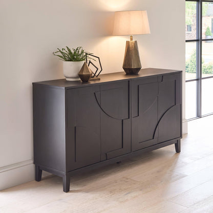 Makani 4 Door Sideboard - Noir Black - Laura James 