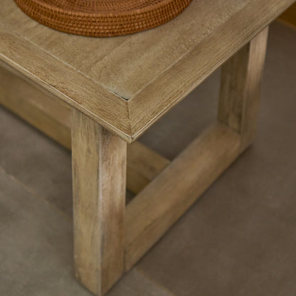 Valdis Mangowood & Travertine Rectangular Coffee Table - Laura James