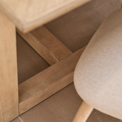 Valdis Mangowood & Travertine Dining Table - Laura James