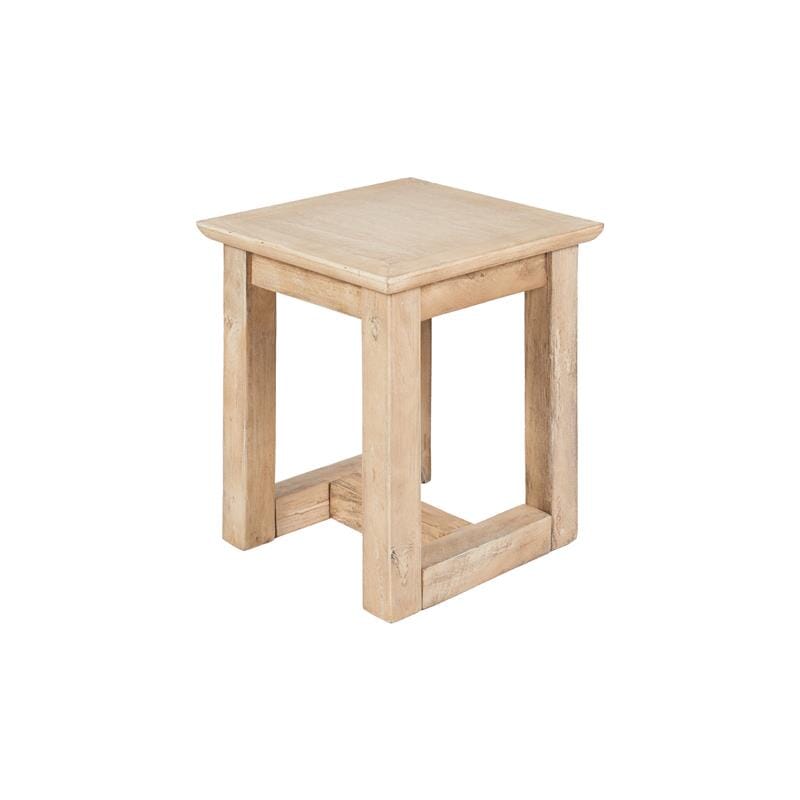 Valdis Mangowood & Travertine Square Side Table - Laura James 