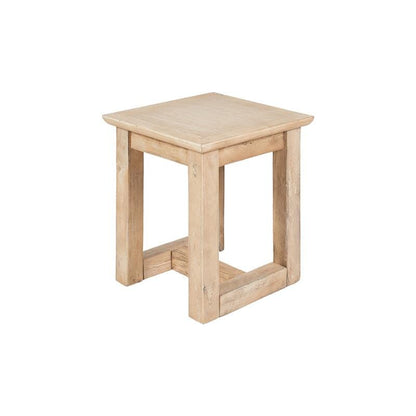 Valdis Mangowood & Travertine Square Side Table - Laura James 