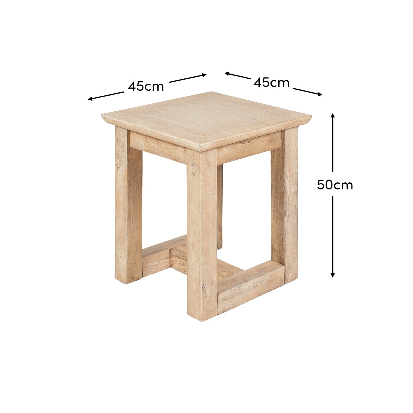 Valdis Mangowood & Travertine Square Side Table - Laura James 
