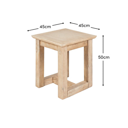Valdis Mangowood & Travertine Square Side Table - Laura James 