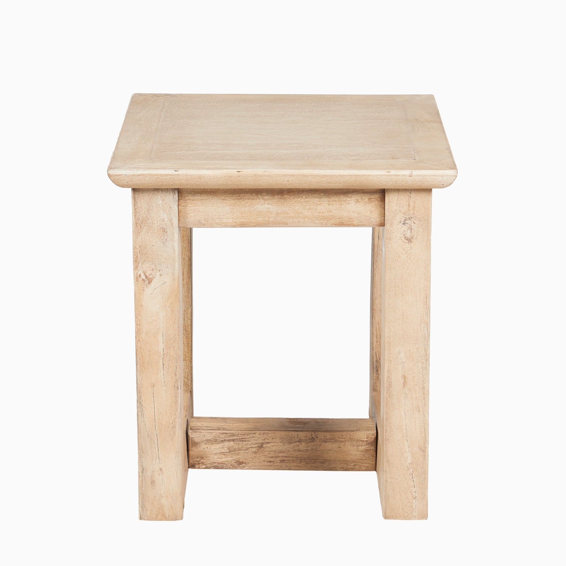 Valdis Mangowood & Travertine Square Side Table - Laura James 