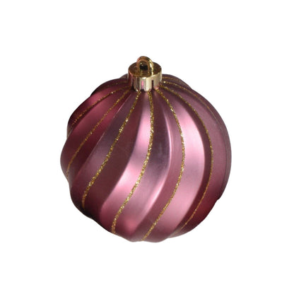 Valen Shatterproof 8cm Mixed Swirl Baubles - Set of 6 - Blush Pink - Laura James 