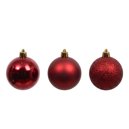 Valen Shatterproof Mixed Baubles - Set of 30 - Christmas Red