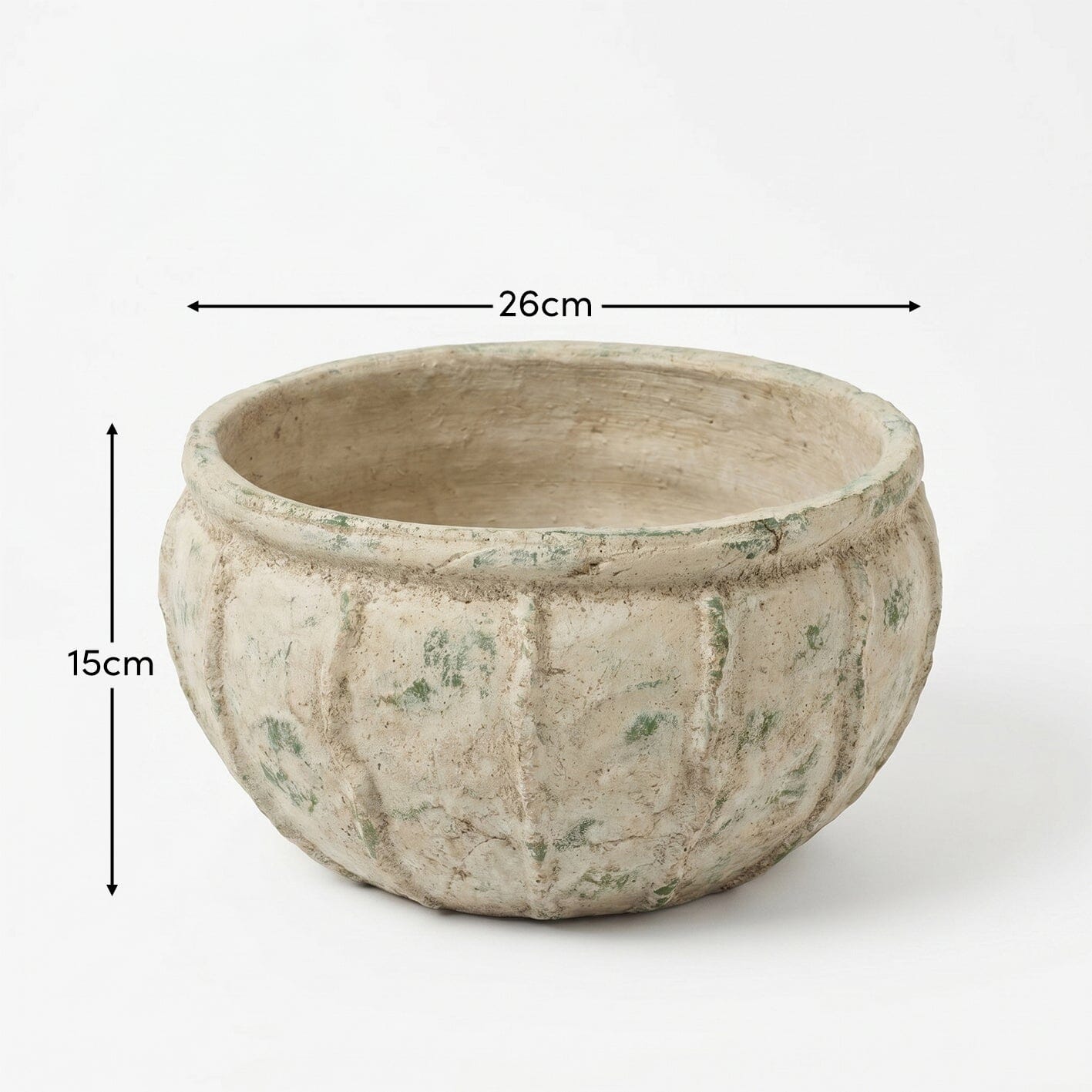 Viana Terracotta 14.5cm Wide Pot - Rustic Green - Laura James