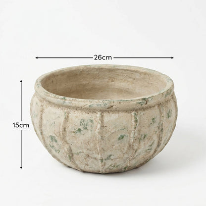 Viana Terracotta 14.5cm Wide Pot - Rustic Green - Laura James