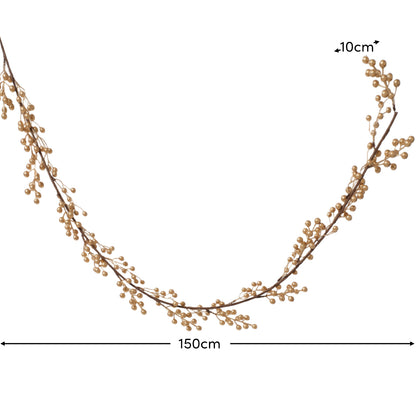 Viken 150cm Berry Christmas Garland - Gold