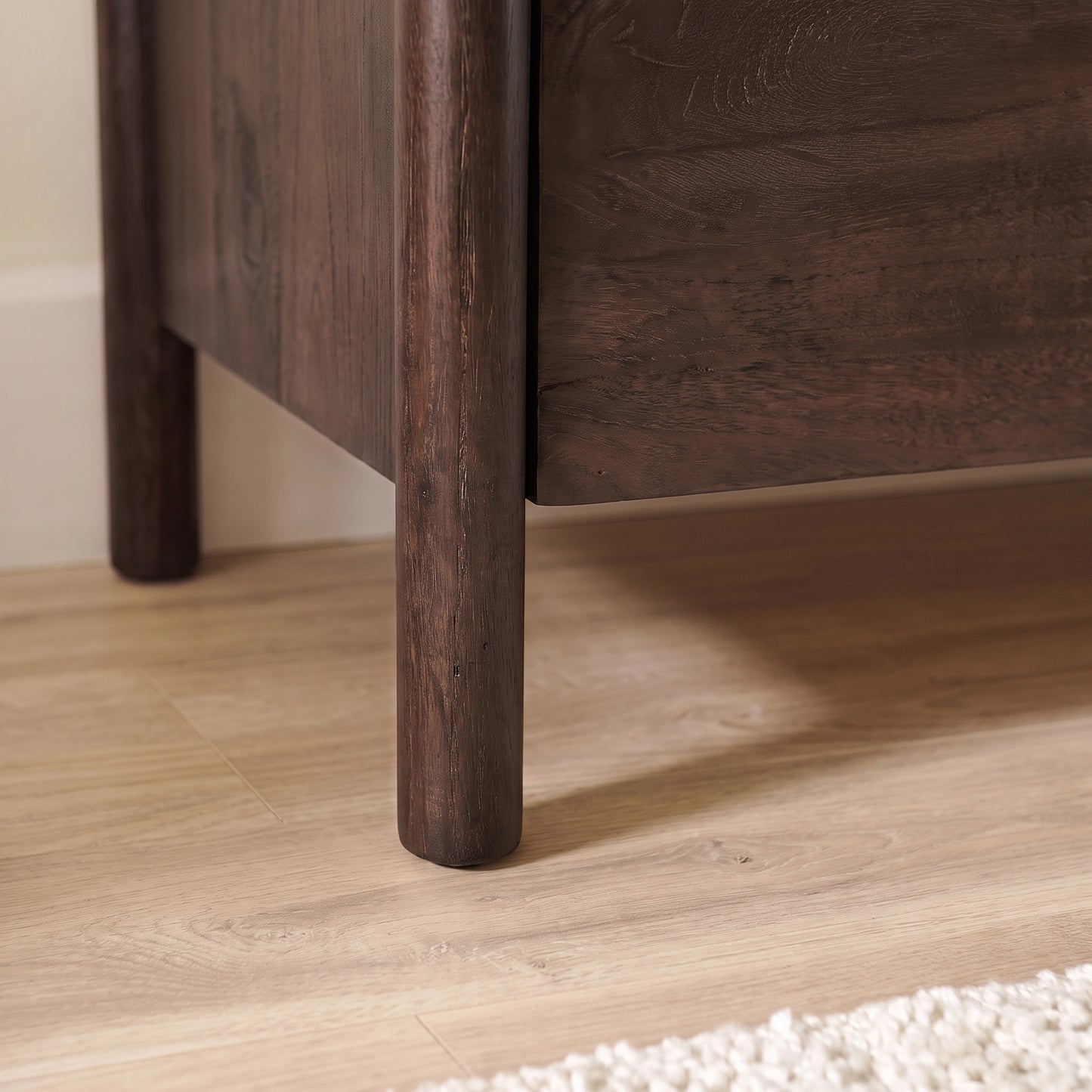 Viola 7 Drawer Tall Boy - Lady Grey Marble & Coffee Brown Mango Wood - Laura James 
