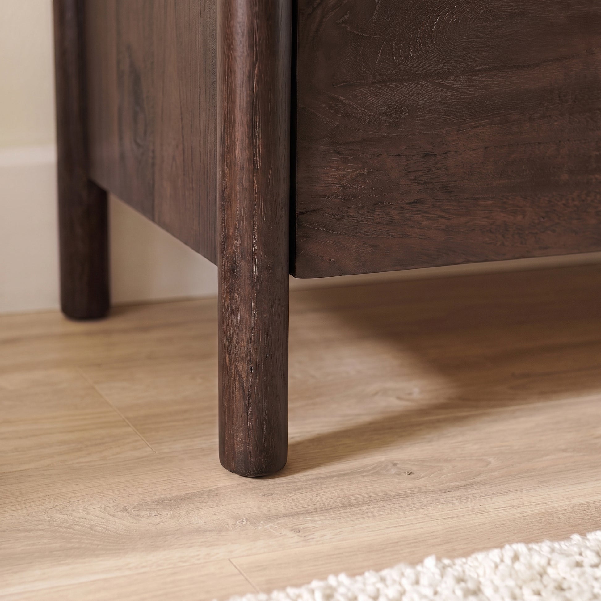 Viola 7 Drawer Tall Boy - Lady Grey Marble & Coffee Brown Mango Wood - Laura James 