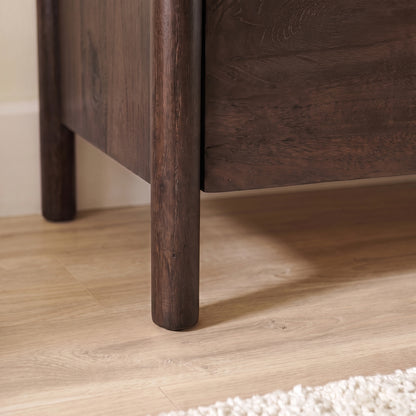 Viola 7 Drawer Tall Boy - Lady Grey Marble & Coffee Brown Mango Wood - Laura James 