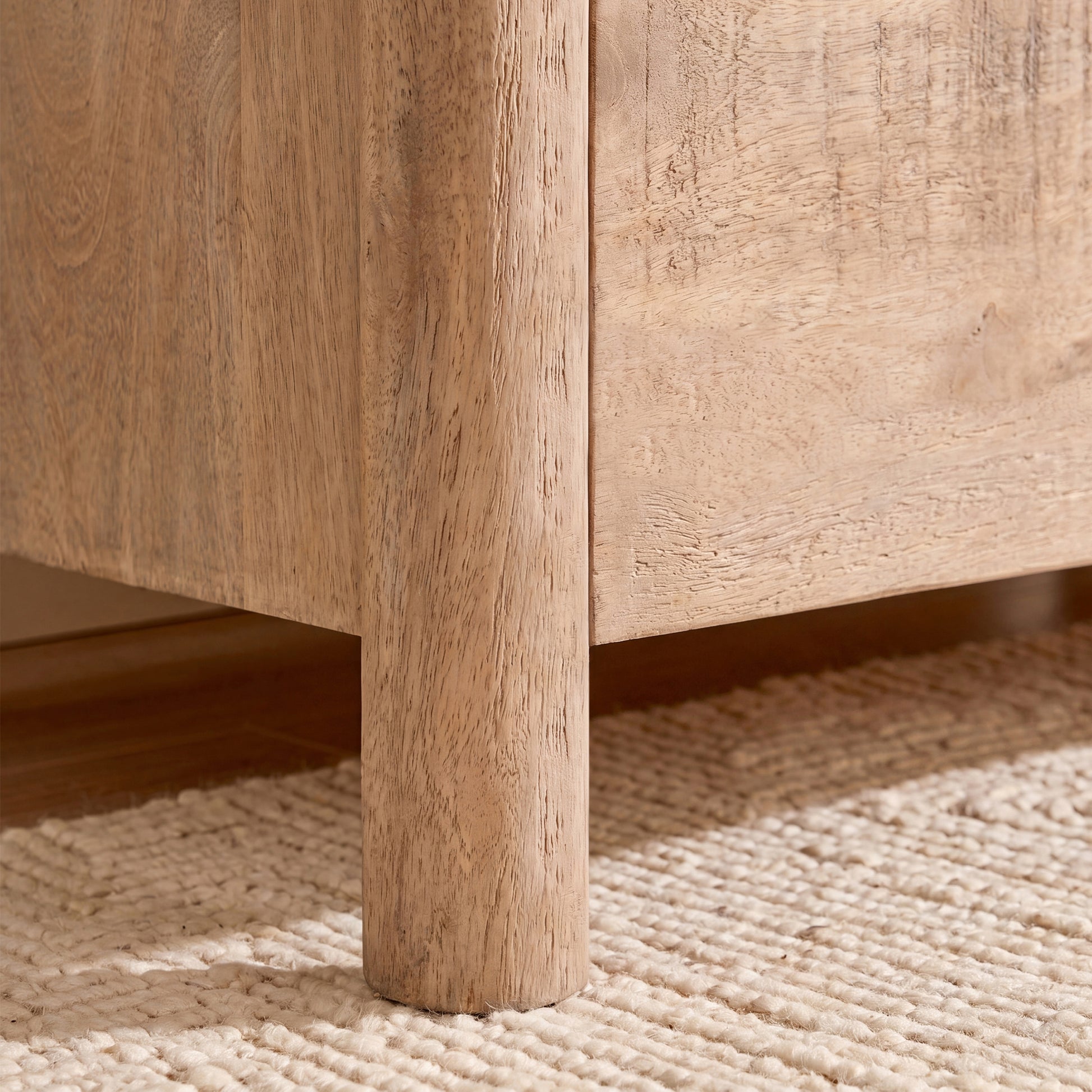 Viola 130cm 6 Drawer Chest of Drawers - Travertine Effect & Chalked Mango Wood - Laura James 