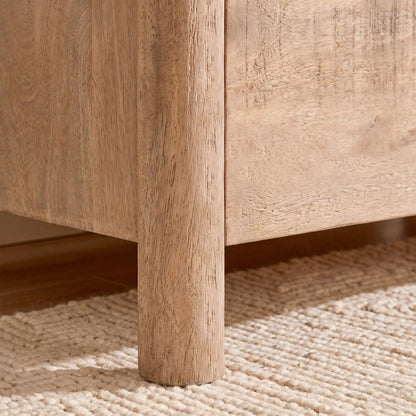 Viola 130cm 6 Drawer Chest of Drawers - Travertine Effect & Chalked Mango Wood - Laura James 