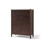 Viola 7 Drawer Tall Boy - Lady Grey Marble & Coffee Brown Mango Wood - Laura James 
