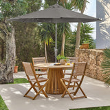 Willow 6 Seater Round Wooden Garden Dining Set with 6 Cove Rope Dining Chairs - Laura James 