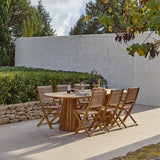Willow 6 Seater Wooden Garden Dining Set with 6 Cove Rope Chairs - Laura James