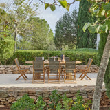 Willow 8 Seater White Acacia Oval Garden Dining Set with Cove Green Rope Chairs - Laura James