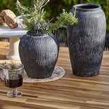Willow Whitewash Oval  8 Seater Dining Table with Hali Black Rope Chairs - Laura James 