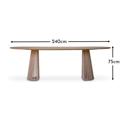 Willow Whitewash Oak Oval Dining Table - Laura James 