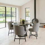 Jacob dining chairs - set of 2 - steel grey and black - Laura James