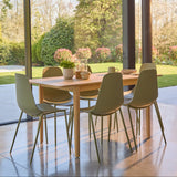 Paul Whitewash Extendable Dining Table Set - 6 Seater - Wren Green Dining Chairs - Laura James