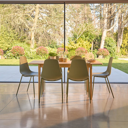 Paul Whitewash Extendable Dining Table Set - 6 Seater - Wren Green Dining Chairs 