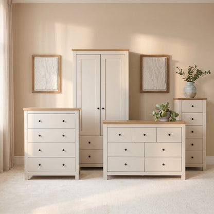 Bampton Wardrobe & Drawers Bedroom Set - Alabaster White - Laura James 