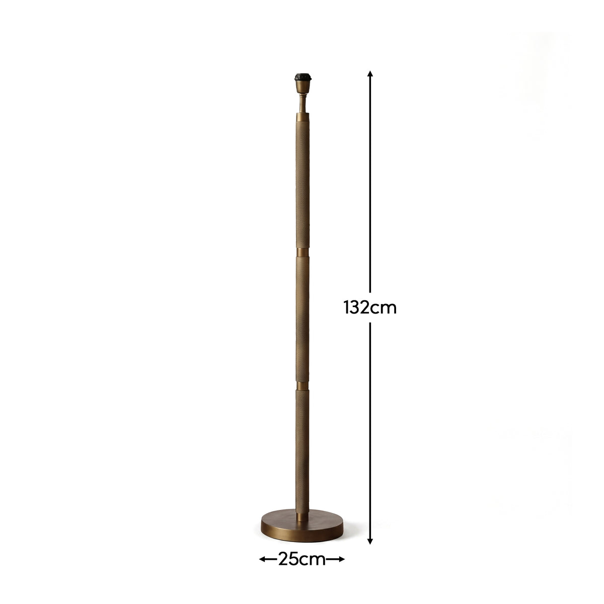 Welham 132cm Metal Floor Lamp Base - Patina Gold - Laura James 