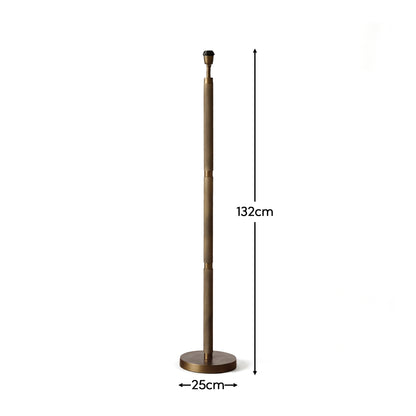 Welham 132cm Metal Floor Lamp Base - Patina Gold - Laura James 