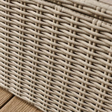 Weston 3 Seater Rattan Garden Corner Sofa Set - Light Grey with Stone Grey Cushions - Laura James