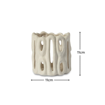Whitton Large Candle Holder - White DIMS - Laura James