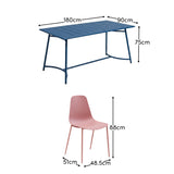 Wilder 6 Seater Blue Dining Table Set with Wren Pink Chairs - Laura James