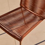 Wilder 6 Seater Blue Garden Dining Set with Ryder Burnt Orange Chairs - Laura James