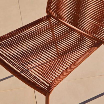 Wilder 6 Seater Blue Garden Dining Set with Ryder Burnt Orange Chairs - Laura James