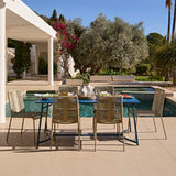 Wilder 6 Seater Blue Garden Dining Set with Ryder Clay Chairs - Laura James