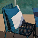 Wilder 6 Seater Blue Garden Dining Set with Ryder Teal Chairs - Laura James