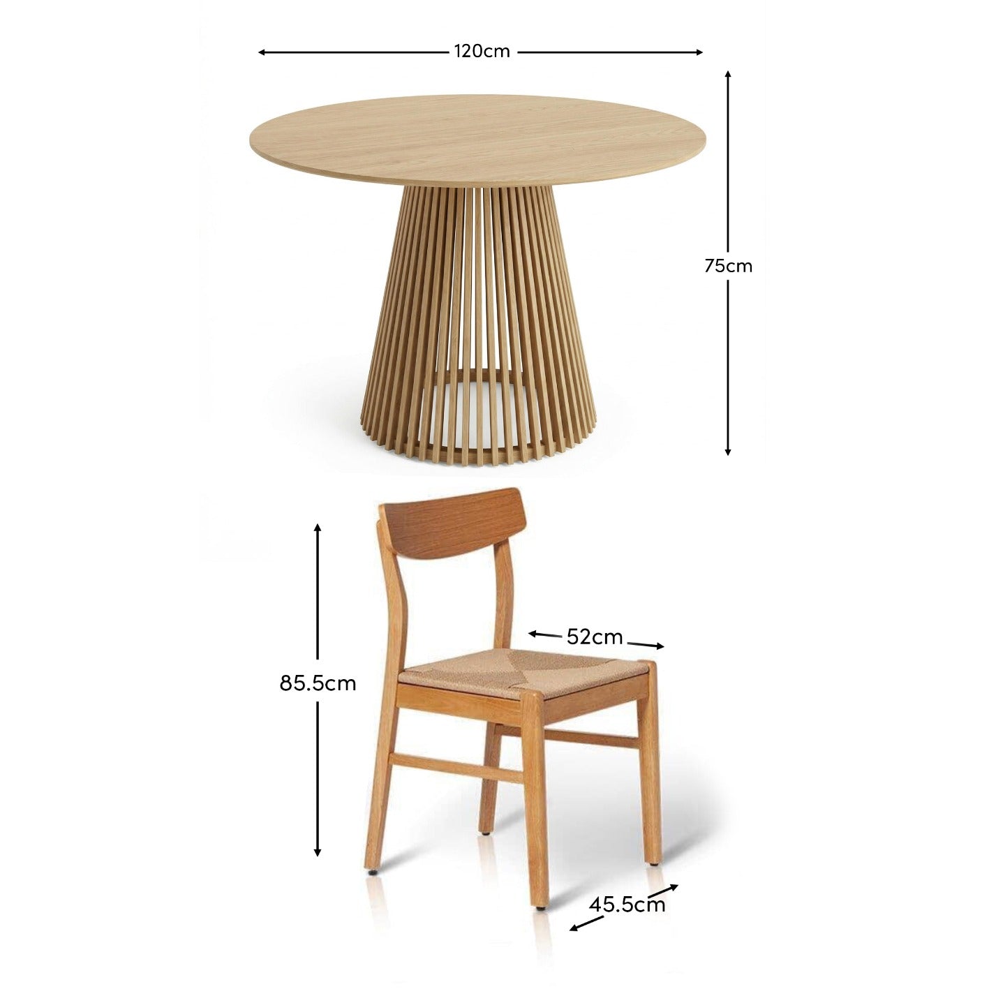 Willow - Pale Oak Dining Table Set - 4 Seater - Faye Pale Oak Dining Chairs - Laura James