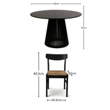 Willow - black Dining Table Set - 4 Seater - Faye Pale Oak Dining Chairs - Laura James