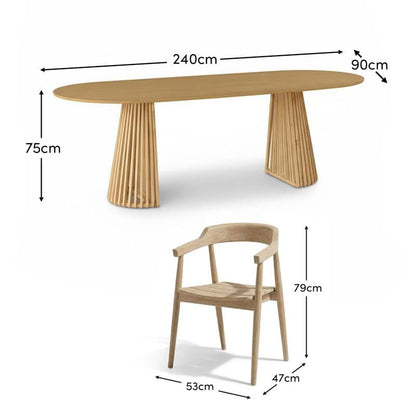 Willow Oval Garden Dining Table Set with Elowen Chairs - Laura James
