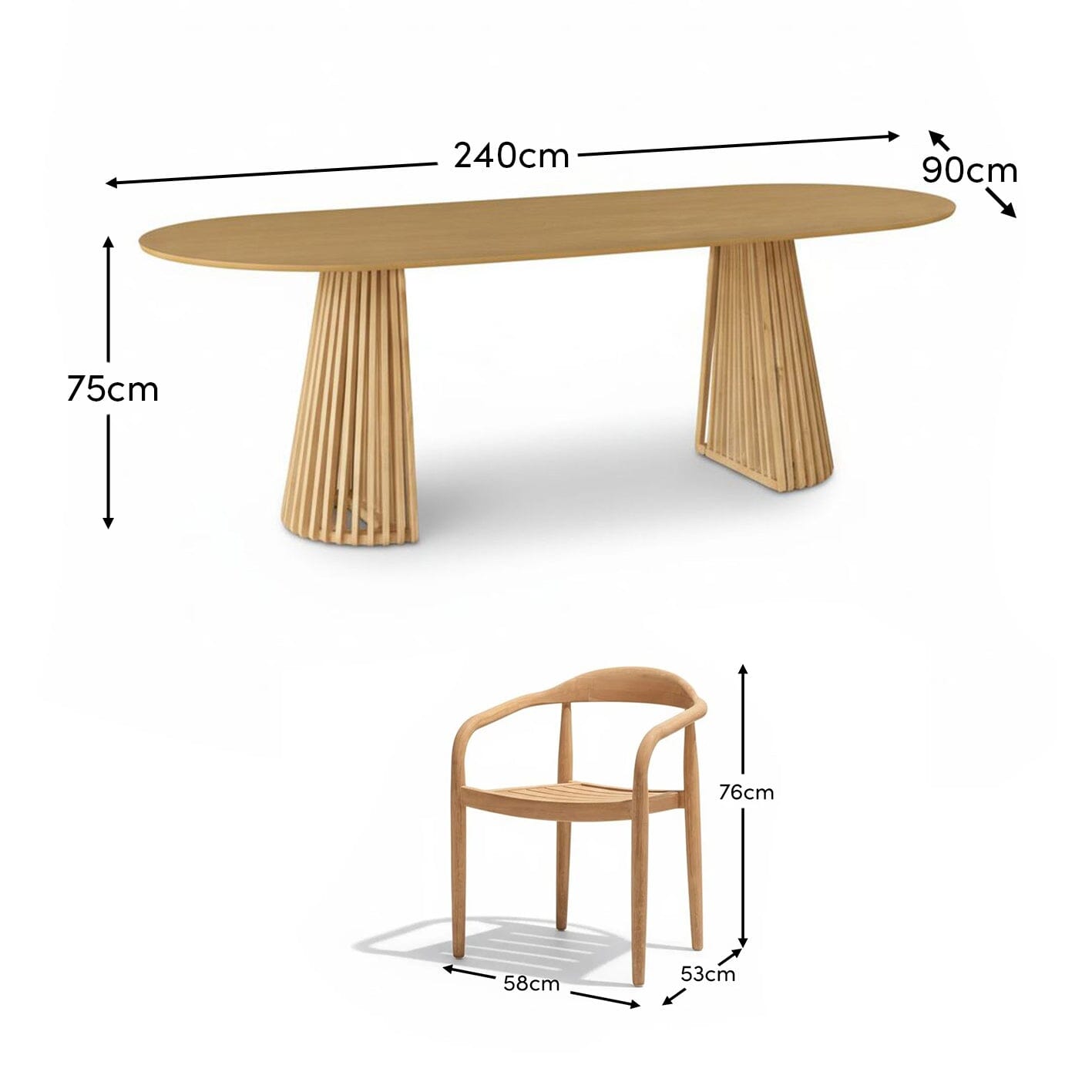 Willow Oval Garden Dining Table Set with Sasha Chairs - Laura James