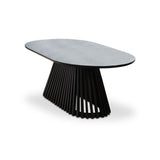 Willow Oval Coffee Table - Black Oak - Laura James