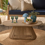 Willow Oval Garden Coffee Table - Brushed Light Acacia - Laura James