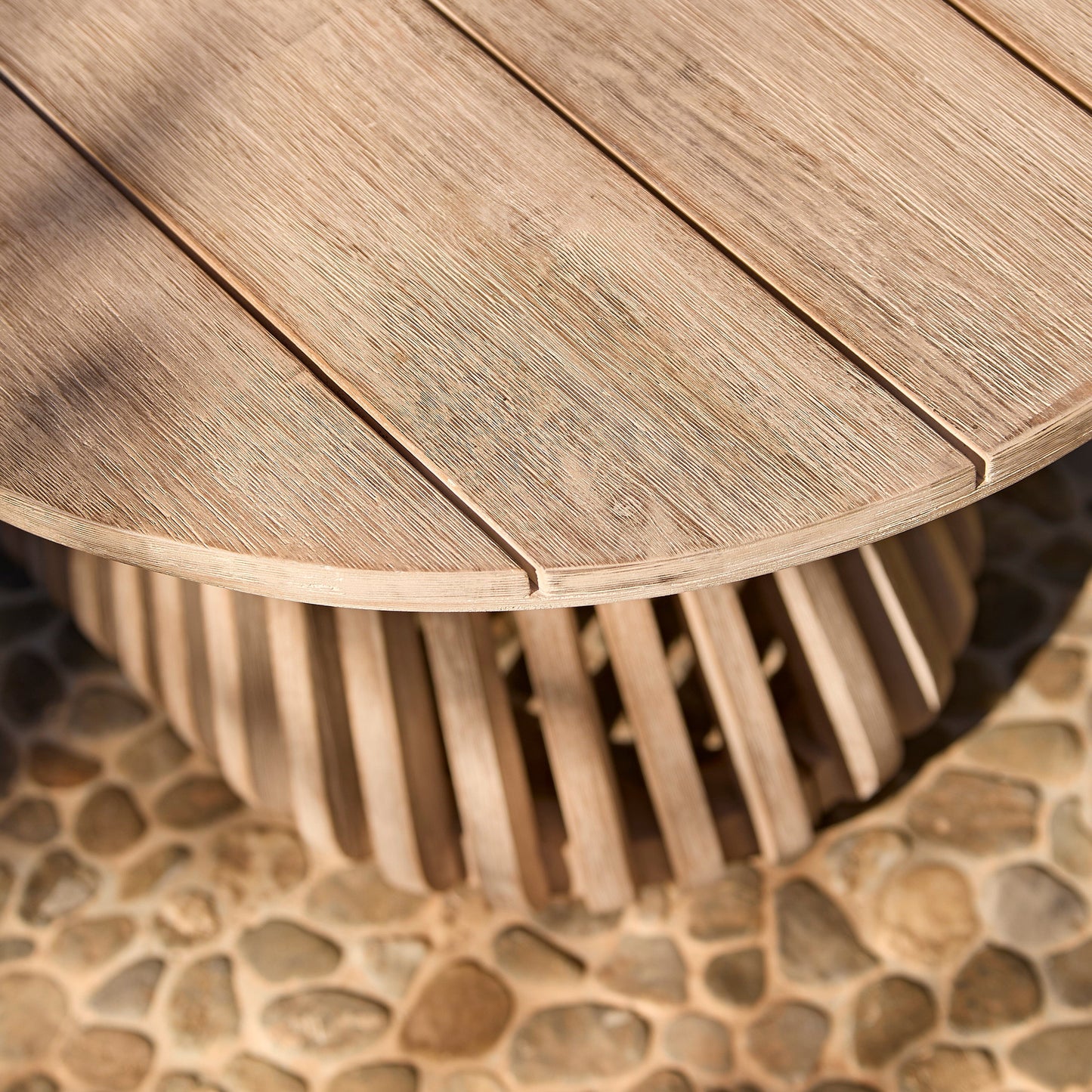 Willow Oval Garden Coffee Table - Brushed Light Acacia - Laura James