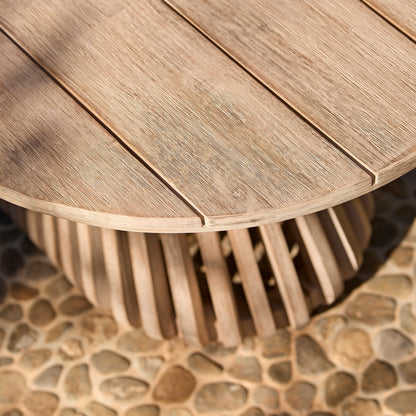 Willow Oval Garden Coffee Table - Brushed Light Acacia - Laura James