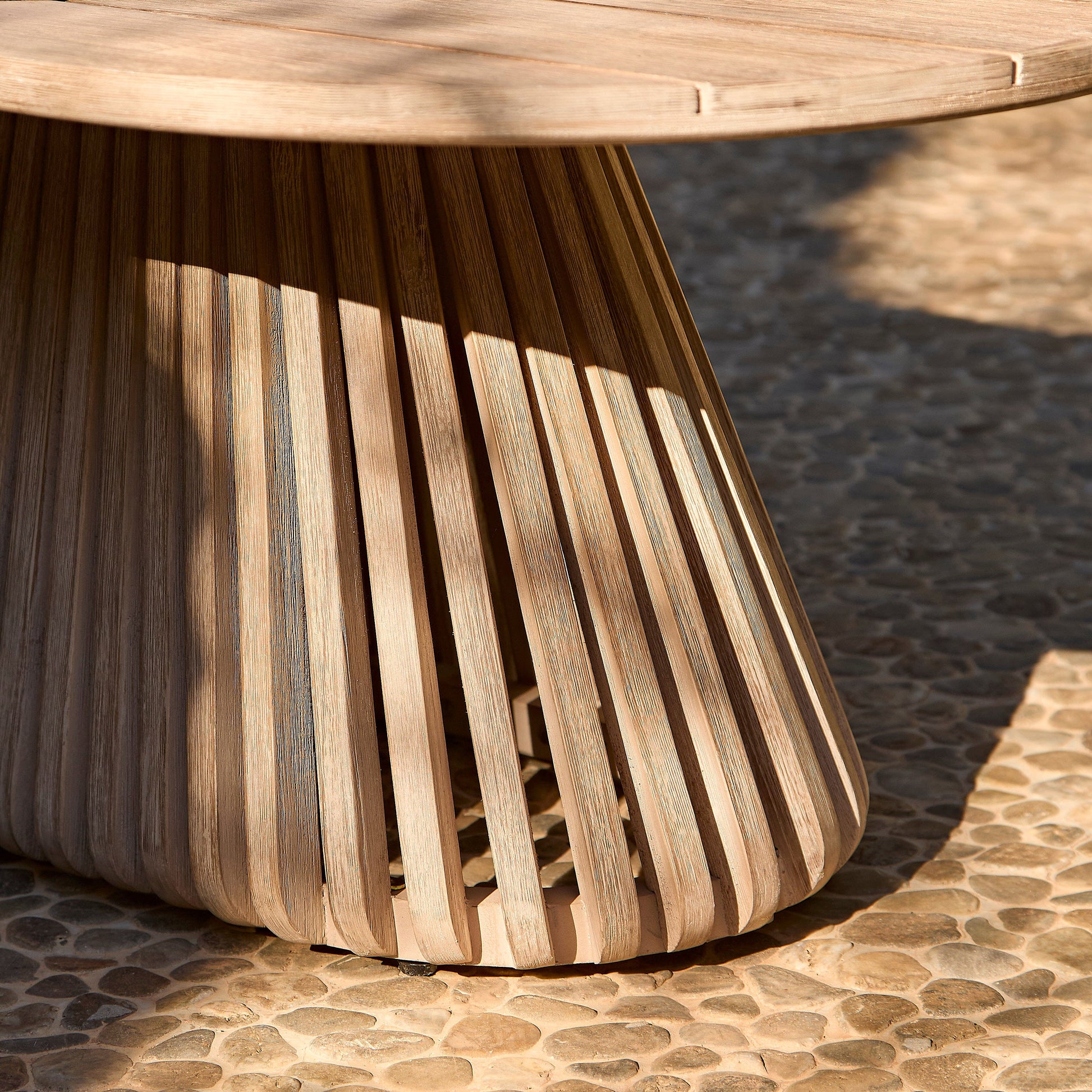 Willow Oval Garden Coffee Table - Brushed Light Acacia - Laura James
