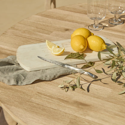 Willow Round Wooden Garden Table - Brushed Light Acacia - Laura James 