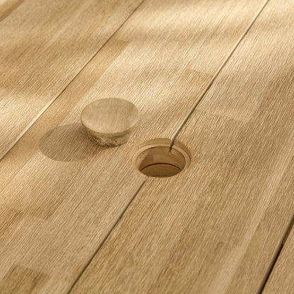 Willow Round Wooden Garden Table - Brushed Light Acacia - Laura James 