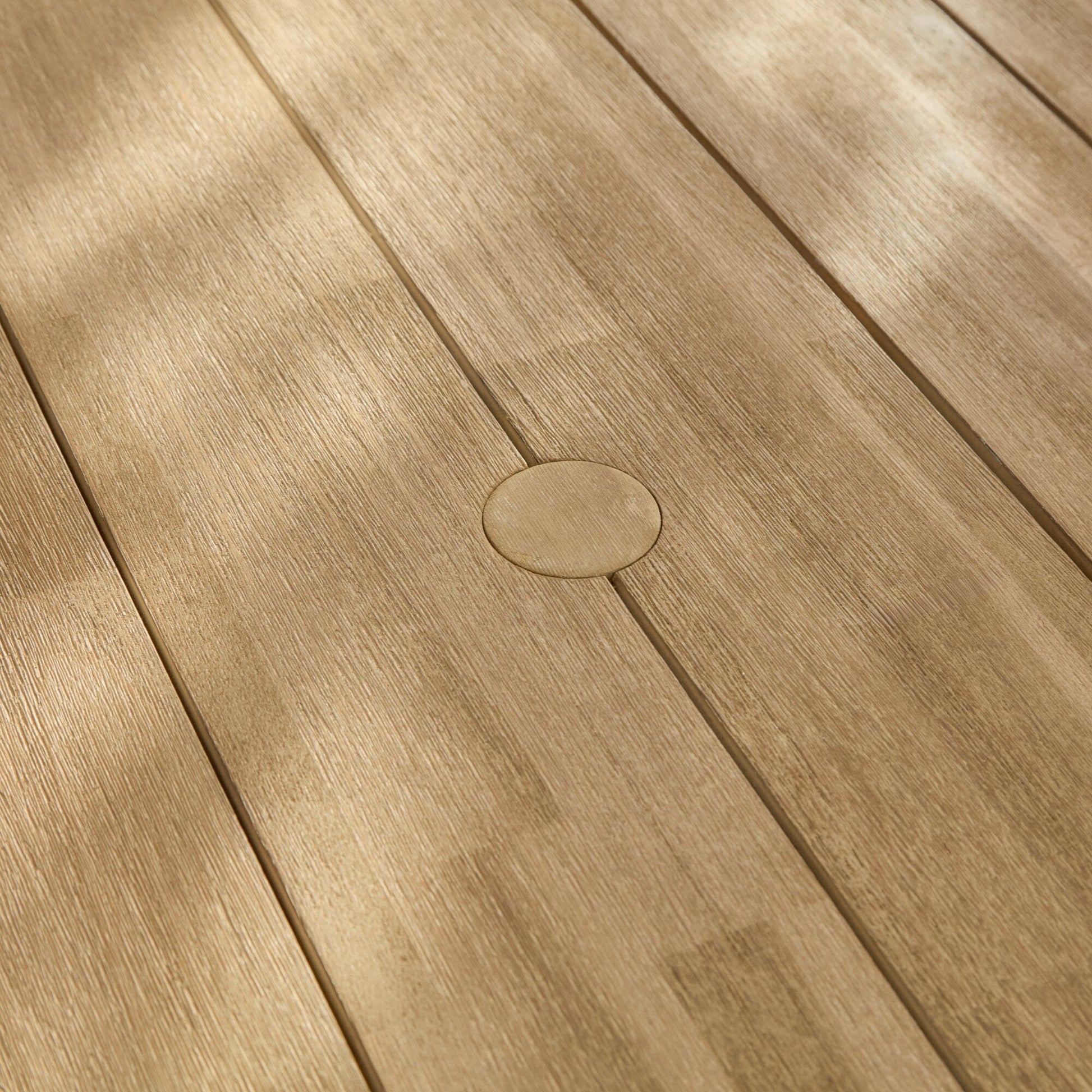 Willow Round Wooden Garden Table - Brushed Light Acacia - Laura James 